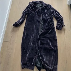 Rachel Comey “Talus” purple velvet trench coat